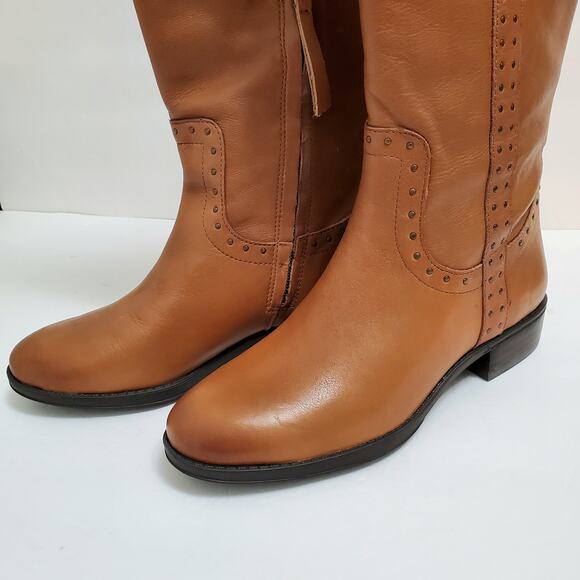 NEW Sam Edelman Prina 2 Leather Tall Boots Whiskey Size 6M WC Wide Calf - Picture 3 of 11